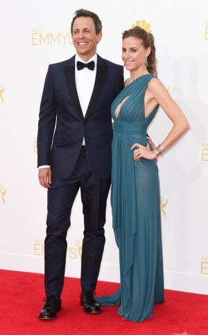 Seth Meyers and Alexi Ashe in Valentino and J Mendel - Emmys 2014 red carpet photos.jpg